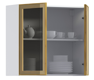 Навесной шкаф Регина РП-80 (Белый/Витрина Золото)