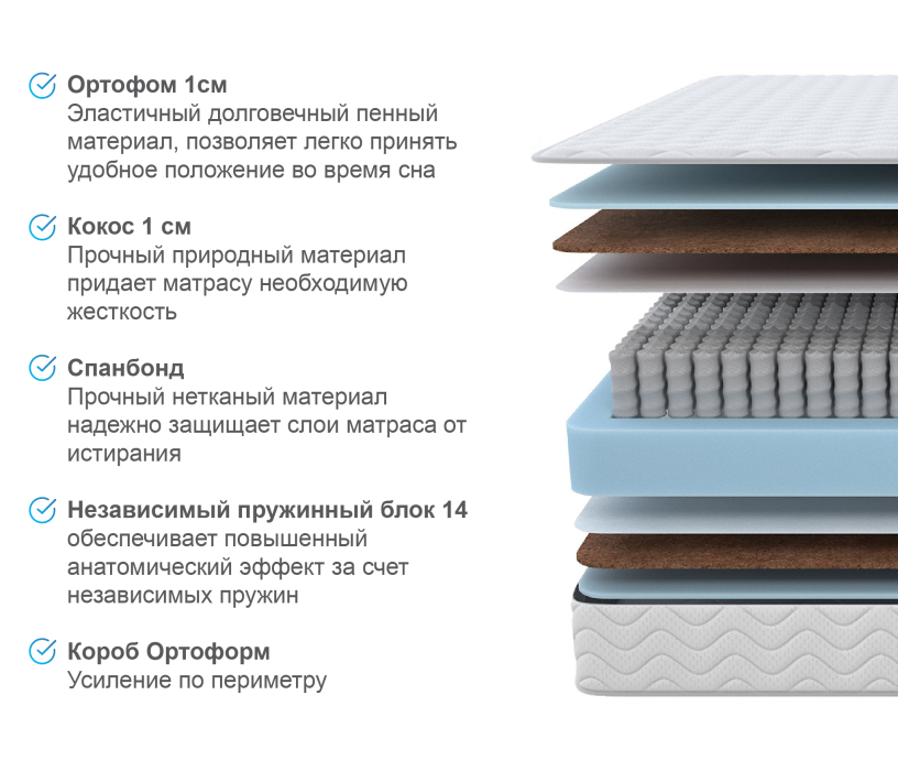 900 x 2000, Матрас Орматек Богема 90х200