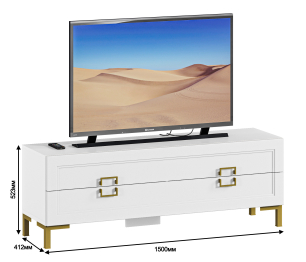 Комплект для гостиной с витриной Ассоль, Белый