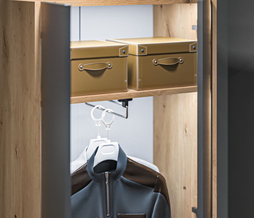 Шкафы распашные, Шкаф 2 дверный Сидней СБ-2588 Дуб дикий/Диамант серый