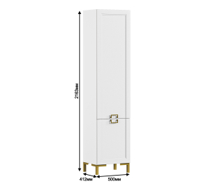 Шкаф-пенал Ассоль СБ-3430 Белый/МДФ Белый