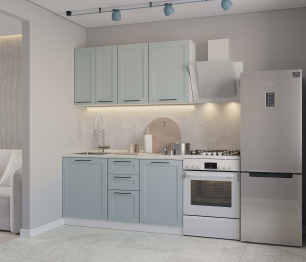 Кухонный гарнитур Регина Белый/МДФ Modern Серый 1,5 м