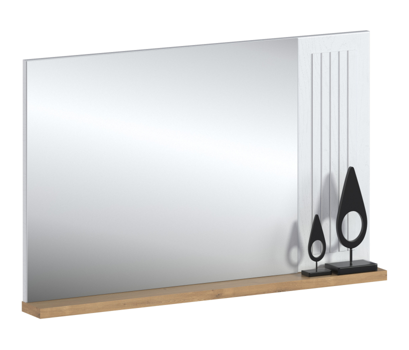 Зеркала в спальню, Зеркало Монтана СБ-3546 Белый Альпийский,Дуб Гамильтон/МДФ Дуб Белый