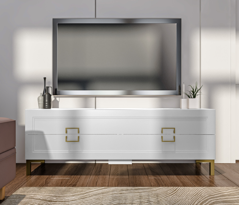 ТВ-тумбы, Тумба под телевизор Ассоль СБ-3433 Белый/МДФ Белый