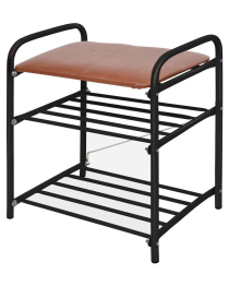 Банкетка 1 с мягким сидением, винилискожа, разборная (500х330х440мм, 2 полки)