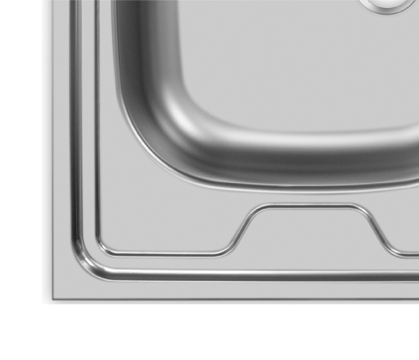 Кухонные мойки, Мойка накладная 60*60 Левая в комплекте с сифоном и крепежом