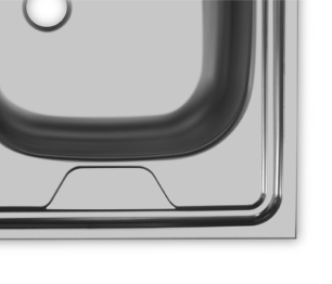 Мойка накладная 80*60 Правая в комплекте с сифоном и крепежом