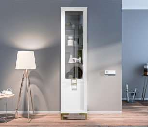 Шкаф-витрина Ассоль СБ-3429 Белый/МДФ Белый