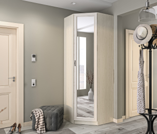 Шкаф угловой Гранд / Ливерпуль СБ-3507 Дуб Приморский Белый/МДФ Классика Светлый