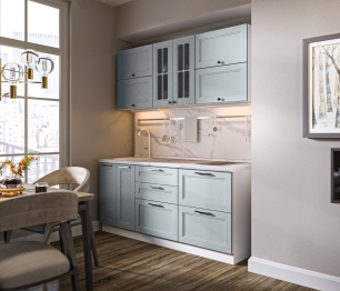 Кухонный гарнитур Регина Белый/МДФ MODERN Серый 2 м