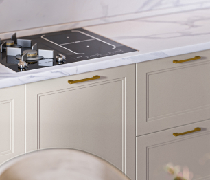 Кухонный гарнитур Регина Белый/МДФ Modern Кашемир 3,2 м