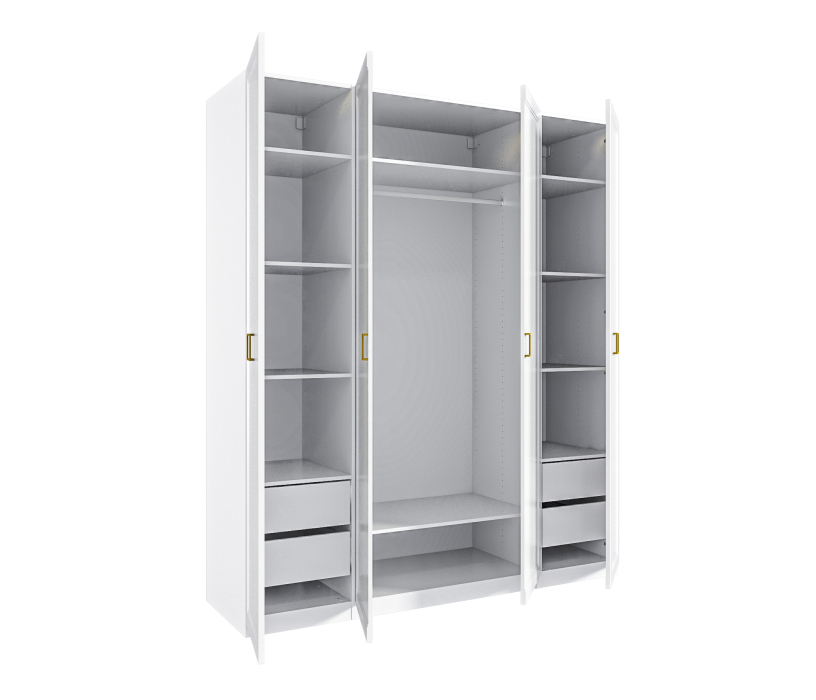 Для одежды, Шкаф четырехдверный Ассоль/Макс 2000 мм